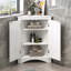 Armoire de rangement de coin triangulaire avec tablettes réglables - Blanc-234718547