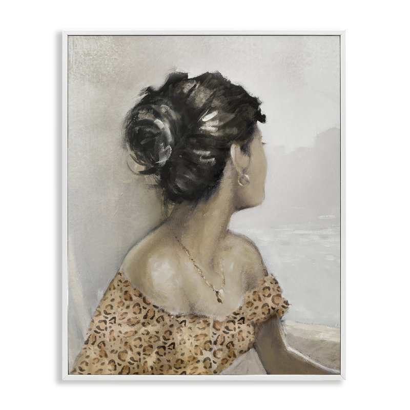 Portrait d'une femme regardant ailleurs, estampe numérique, design par E. Anthony Orme, H 30 po x l 24 po