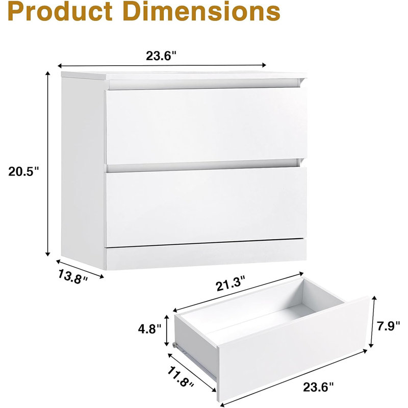 2 Drawer Dresser for Bedroom