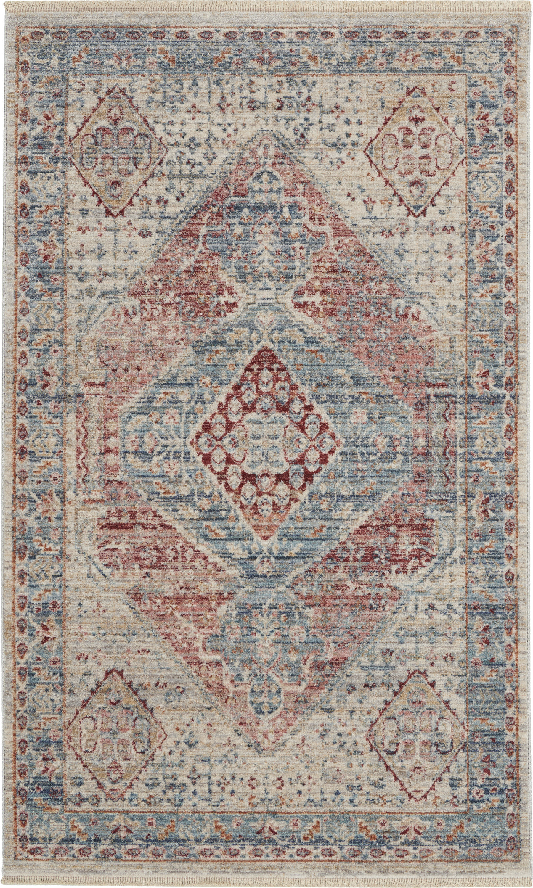 Rose Blue Rug Bungalow Rose Annalisa Traditional Farmhouse Blue Area Rug | Wayfair