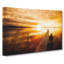 Docked Boat During An Orange Sunset - Wrapped Canvas Painting-56656099