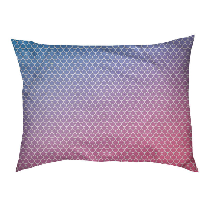 Coussin d'extérieur Campion, Grand (l 42,5 po x P 32,5 po x H 14 po), Bleu / Rose / Mauve