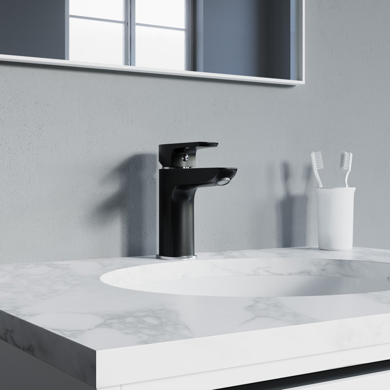 Single-Hole Single-handle Bathroom Faucet, Black/Chrome