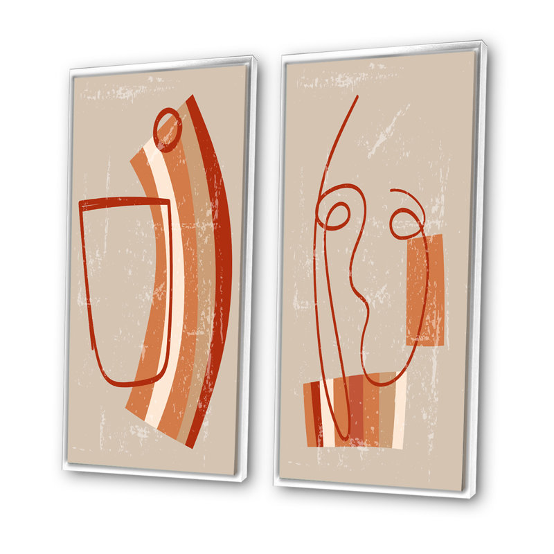 «Vintage Abstract Geometrics in Vintage Colors III», ensemble de 2 reproductions, H 32 po x l 32 po x P 1 po