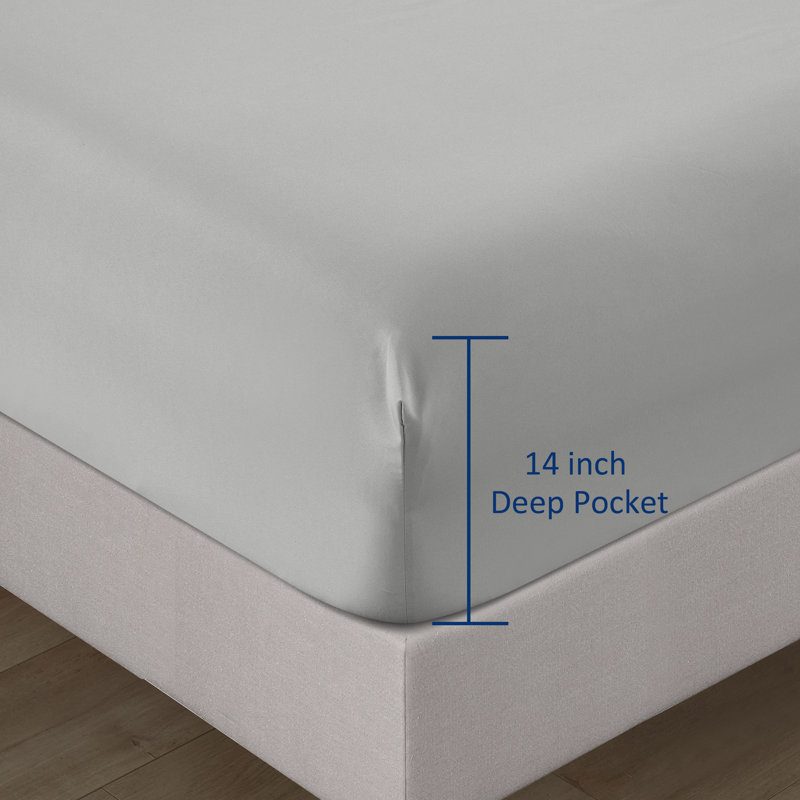  Microfiber / Polyester Sheet Set, Light Gray, King Sheet Set with Fitted Sheet and 2 Pillowcases
