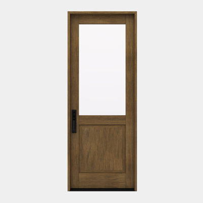 G5001-SW-96 | Porte simple 96 po, extérieur pré-suspendu RTA, 1/2 litre, 1 panneau, bois d'acajou brut