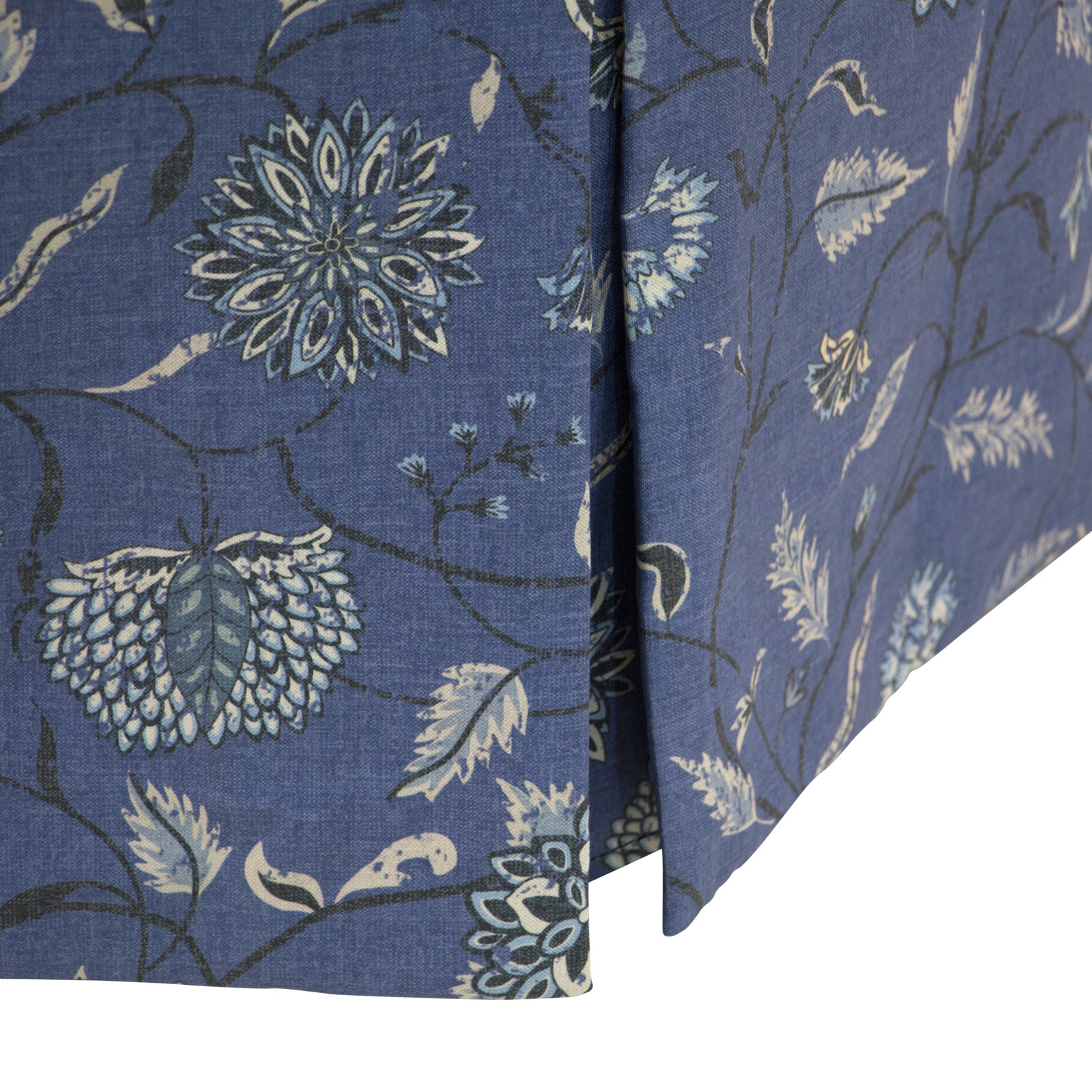 Manders 25" Cotton Ottoman, Dahlia Blue