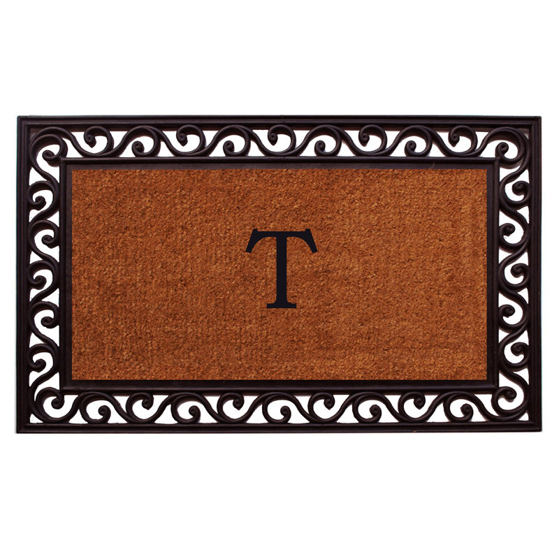 Tapis d'extérieur antidérapant personnalisé monogramme Rembrandt, 2 pi 10 po x 3 pi, Oui