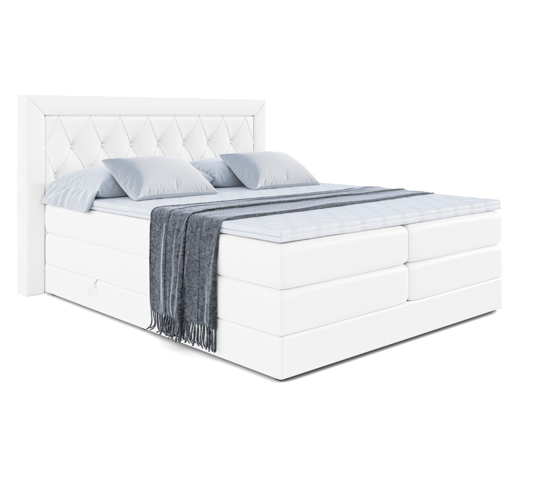 Boxspringbett mit bettkasten und Topper 1