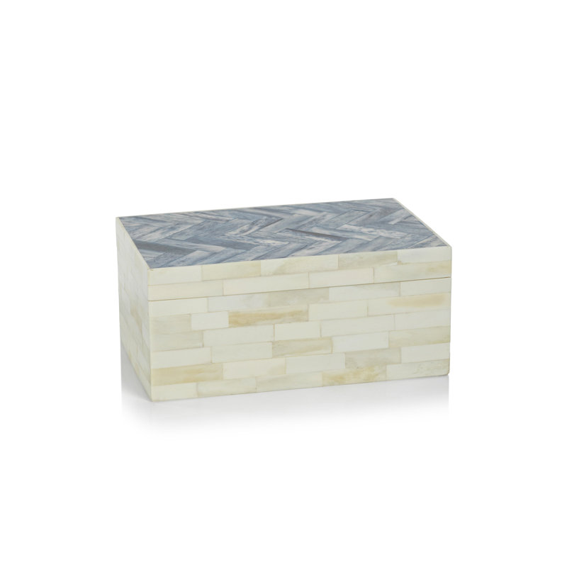 Handmade Bone Decorative Box, 6" H x 9" W x 6" D