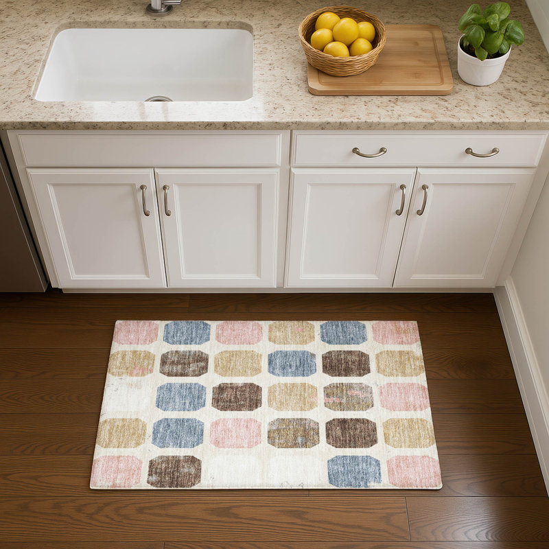 Premium Machine Washable Ralston AMF1950 Geometric Rug, Rectangle 1'8" x 2'6"