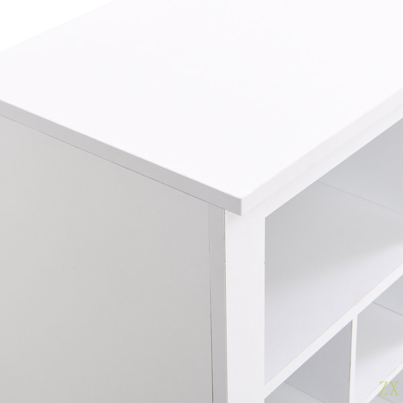 Console élégante à 24 casiers, armoire à chaussures moderne avec base incurvée, buffet polyvalent de haute qualité pour le couloir, la chambre à coucher et le salon