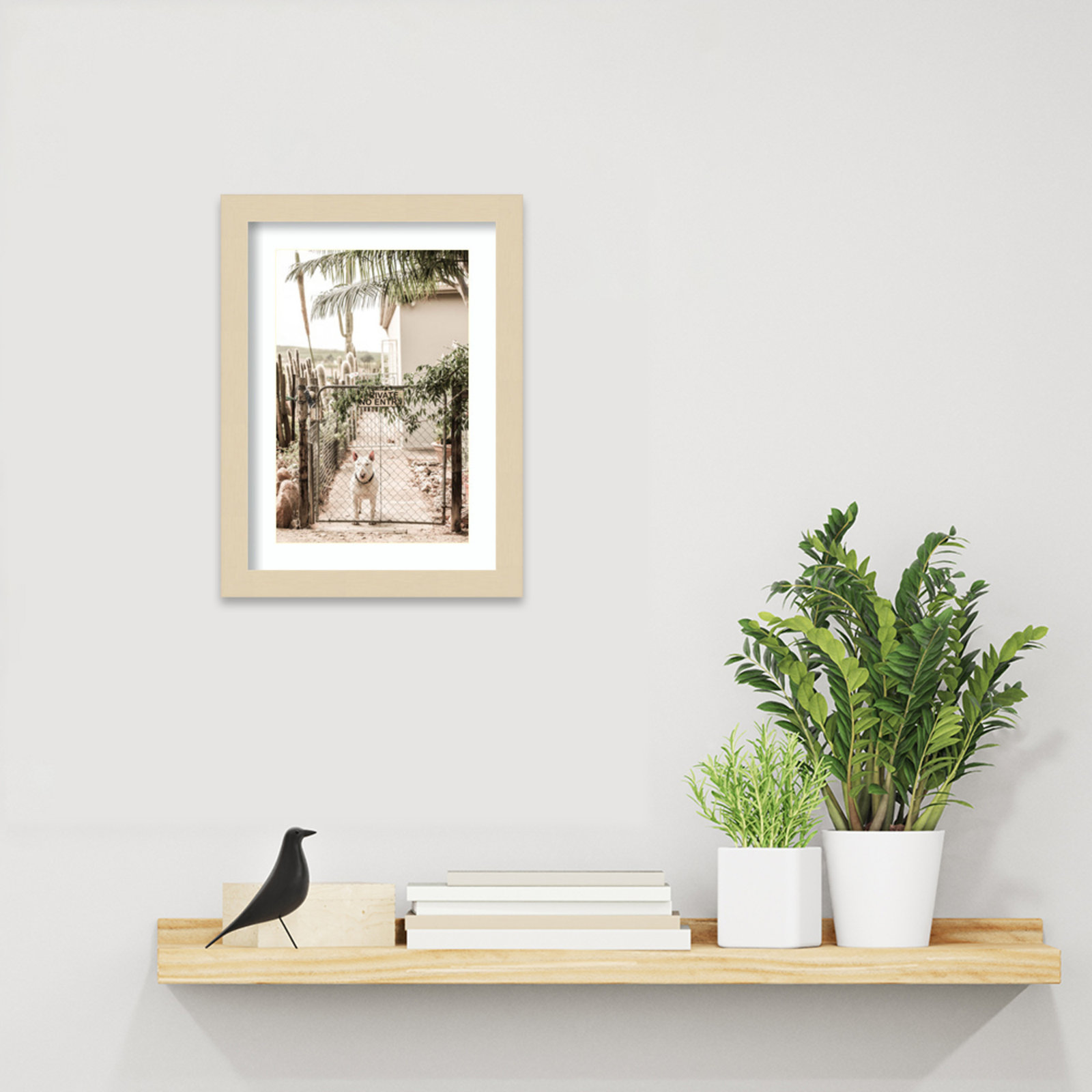 No Entry by Shot by Clint Wood Framed Wall Art Print, 13" H x 10" W, Brown
