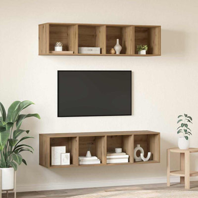 TV Cabinet Set 3 Pcs Engineered Wood