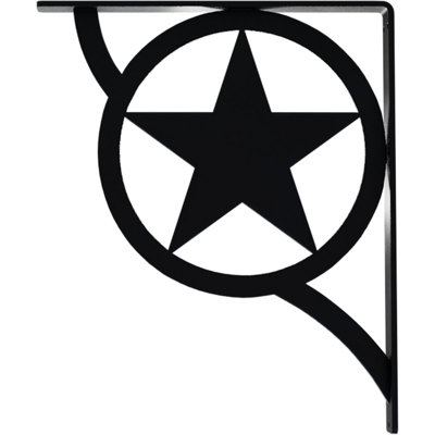 1 1/2"W x 12"D x 15"H Austin Wrought Iron Bracket, (Single center brace), Powder Coated Black