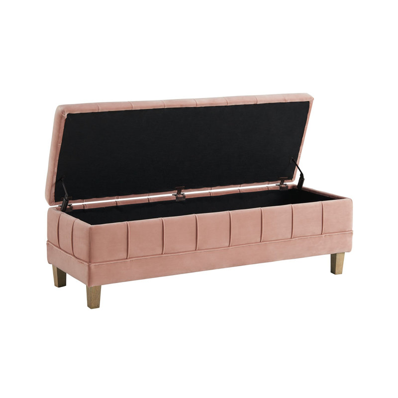 Gloria Velvet Ottoman, Blush
