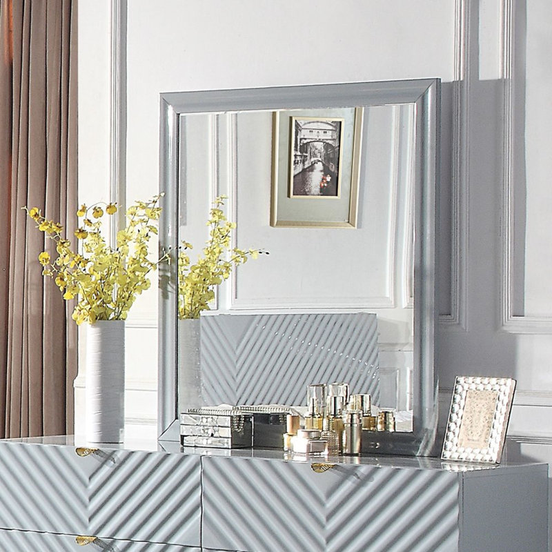 Miroir rectangulaire pour commode Gaines, Gris