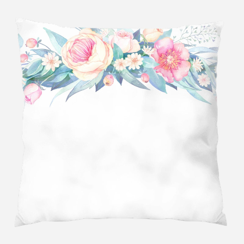 Coussin décoratif à la main peint à la main Viraj, Microsuède, Intérieur