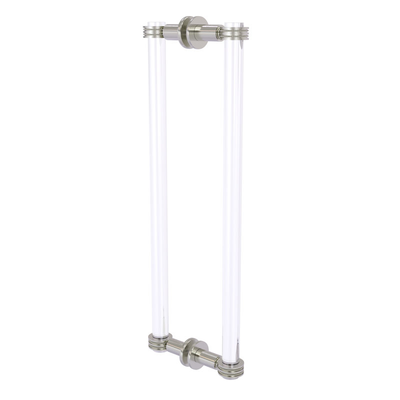 Poignée de porte de douche dos à dos Margolis, Nickel satiné, H 19 po x l 1,7 po x P 7 po
