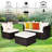 5 - Person Modular Patio Conversation Set with Cushions-643654067