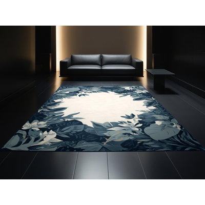 Tapis beige tropical lavable à la machine Panameno