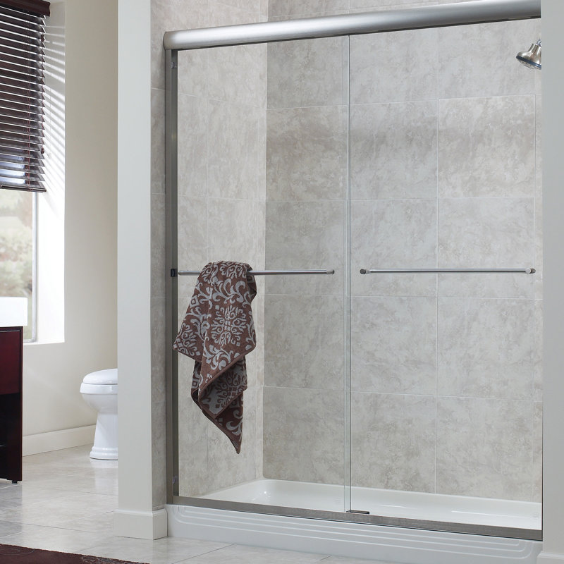 Porte de douche sans cadre H 70 "Cove, Clear Glass, Nickel brossé