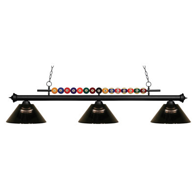 Luminaire suspendu linéaire à 3 lumières pour table de billard Chapa