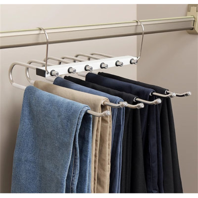 Cintre pour pantalons pliable en acier inoxydable