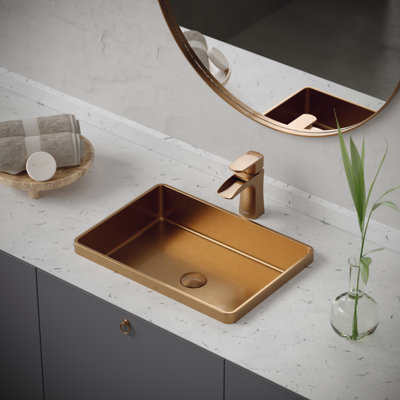 Karran Cinox 14.25'' Stainless Steel Rectangular Bathroom Sink