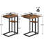 Foldable End Table C Shaped Side Table with Storage Shelf-1910007826