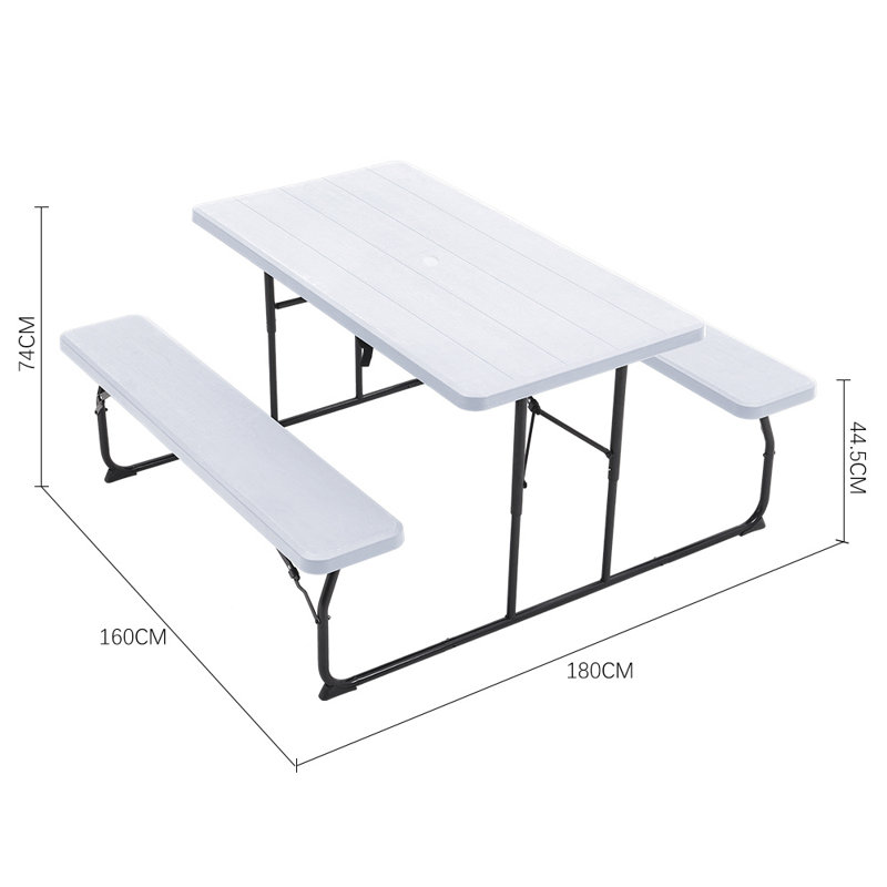 Brutton 6 - Person Patio Dining Set with Rectangular Table, White