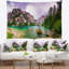 Paysage, montagne, lac, entre les montagnes, tapisserie-28491675