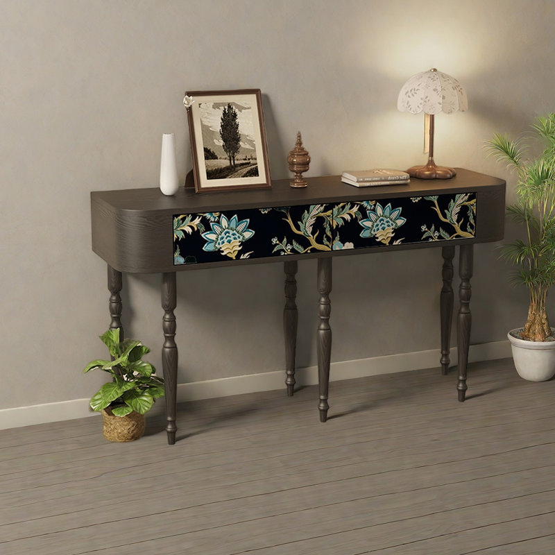 Table d'entrée moderne en bois avec tiroirs, H 31,5 po x l 55,12 po x P 15,75 po