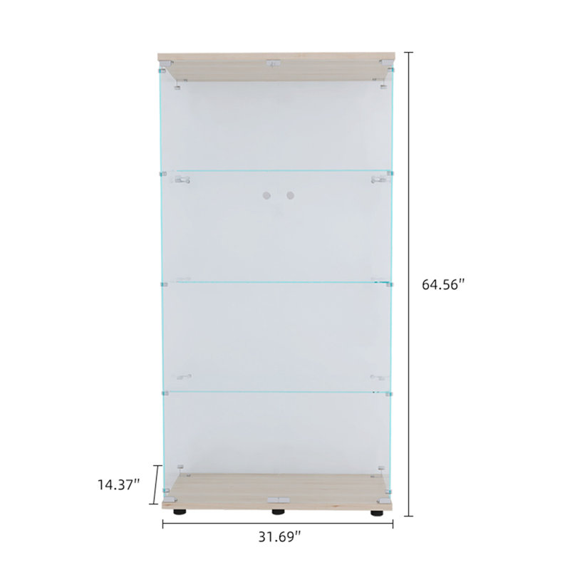Dalchand 64.5'' H x 31.7'' W Wood Tower Display Cae, Natural