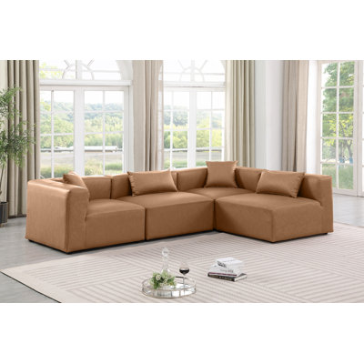 Canapé modulaire en similicuir 4 pièces Houswerth