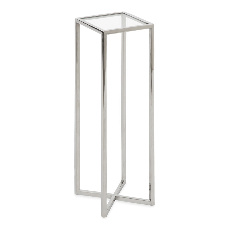 Marisol End Table, Clear Glass Top/Polished Chrome Base