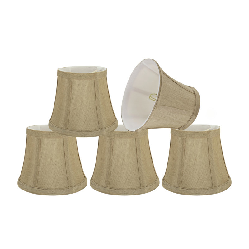 Abat-jour cloche en tissu de style candélabre de 5 po (attache), Beige