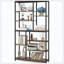 Bibliothèque moderne industrielle 79 ", étagère à 8 tablettes décalées pour salon, bureau à domicile