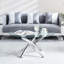 Table basse ronde moderne en verre trempé avec pieds en acier inoxydable (table basse uniquement, sans chaises)