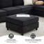 L-Shaped 4 Seat Modular Sectional Chenille Sofa With Ottoman-1780461957