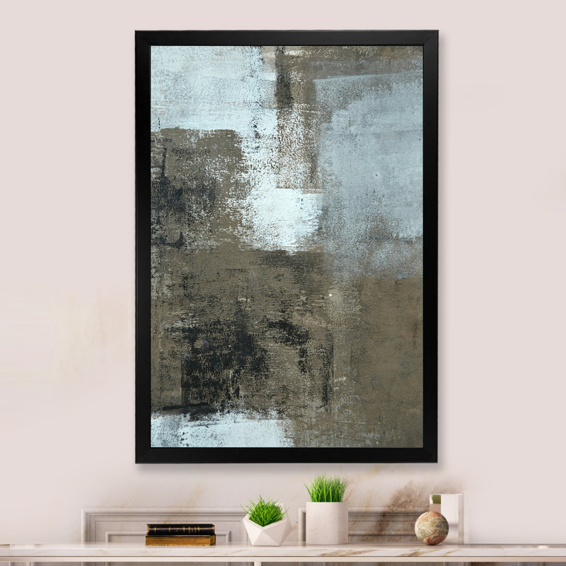 «Gray Meets Brown Abstract Art», reproduction d'art moderne et contemporaine sur toile, H 20 po x l 12 po x P 1 po