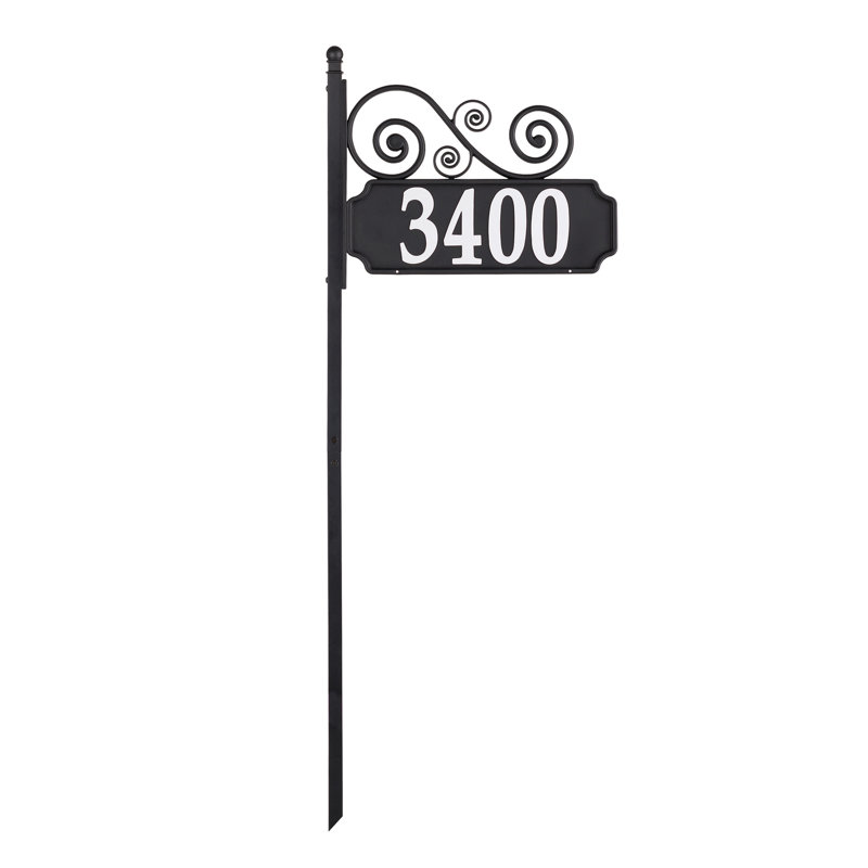 Nite Bright Scroll Reflective Address Post Lawn Insert