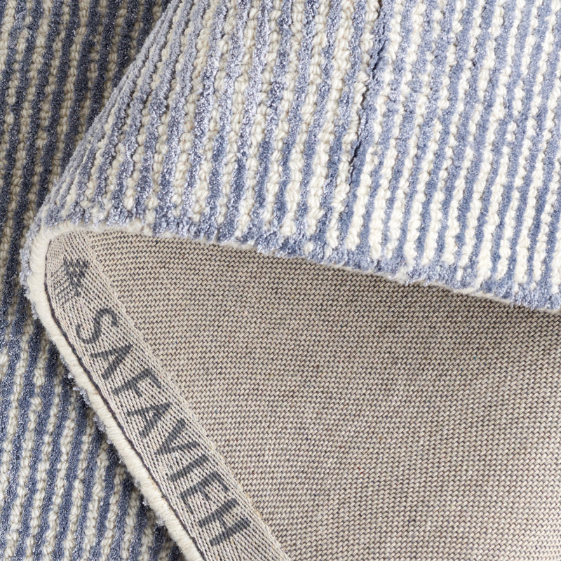 Wibbo Hand Tufted Viscose/Wool/Cotton Solid Colour Rug in Grey/Light Blue, Rectangle 9' x 12'