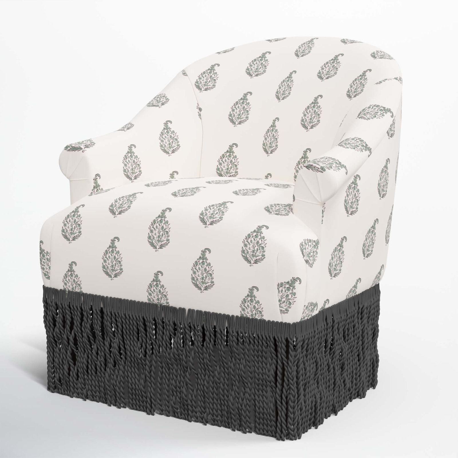 Callie Barrel Chair, Black, Anika Sage