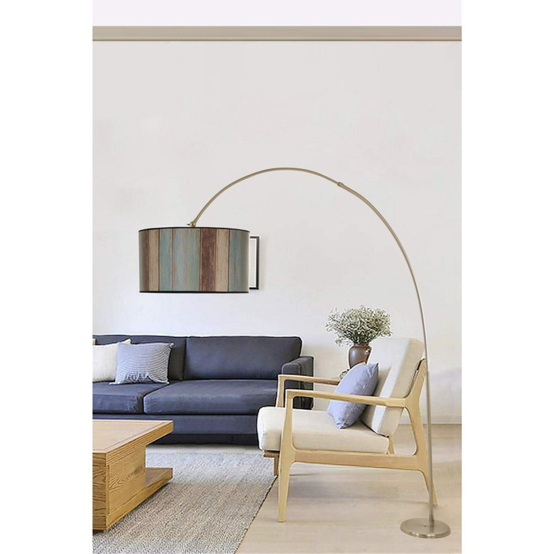 Luro Modern Adjustable Floor Lamp, Matte Chrome Metal Body, 61.0 - 86.6 inches Height, 15.7 inches Diameter Base | E27 Socket, Max 60W | Sleek Design for Living Room, Bedroom, Office, Stylish & Functional Lighting