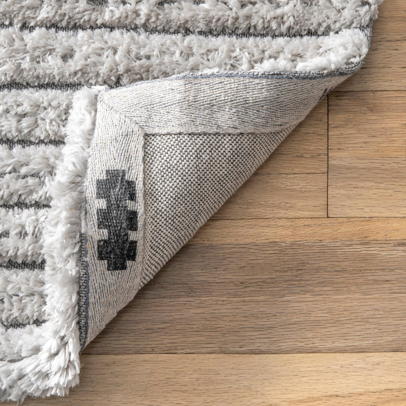 Tapis gris fait à la main Knoxville, Rectangle 5 pi x 8 pi