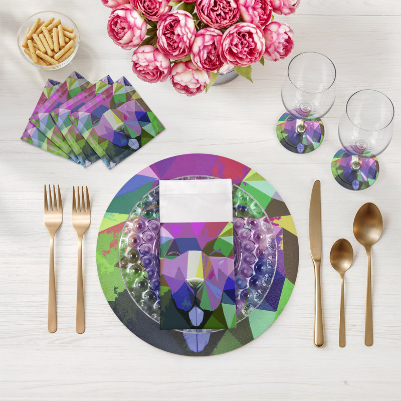 Sous-verres ronds Ode To Okuda, Pluie mauve