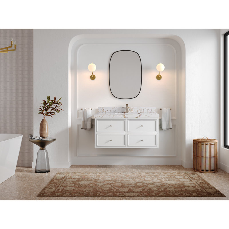 Ensemble de meuble-lavabo simple 42 po avec plateau en quartz Corris