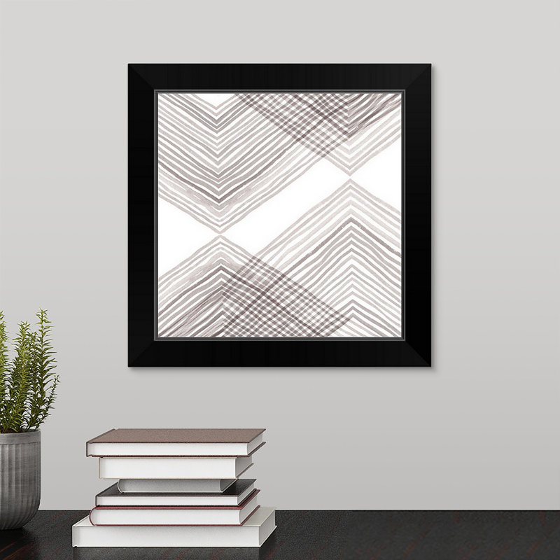 "novogratz" dusty lilas arrow i ", reproduction d’art encadrée, H 15 po x l 15 po x P 1 po, Cadre noir