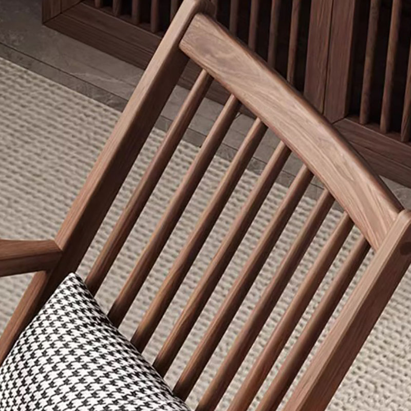 Chaise berçante en bois massif, Brun foncé